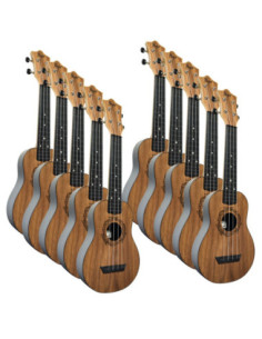 Pack 10 Ukeleles Soprano Flight TUS-50 Travel Salamander