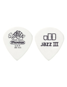 Bolsa 12 Púas Dunlop 478P-088 Tortex White Jazz III 0.88mm Pickers