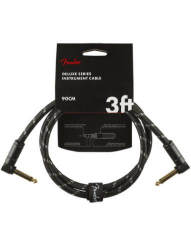 Cable Jack Acodado Fender 099-0820-096 Deluxe Series Tweed Negro 1m