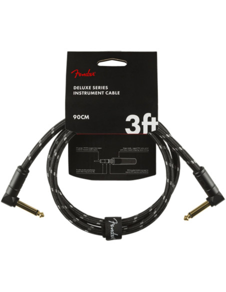 Cable Jack Acodado Fender 099-0820-096 Deluxe Series Tweed Negro 1m