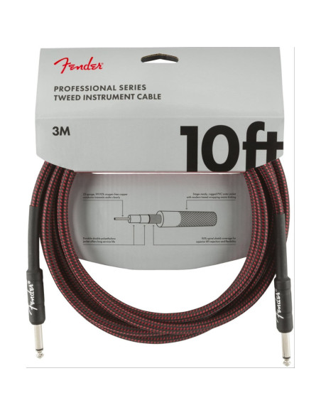 Cable Jack Fender 099-0820-061 Professional Series Tweed Rojo 3m