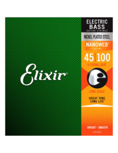 Juego Cuerdas Bajo Elixir Nickel 14052 (45-100)