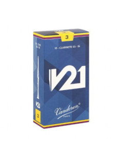 Caja 10 Cañas Clarinete Vandoren V-21 3 caja azul claro